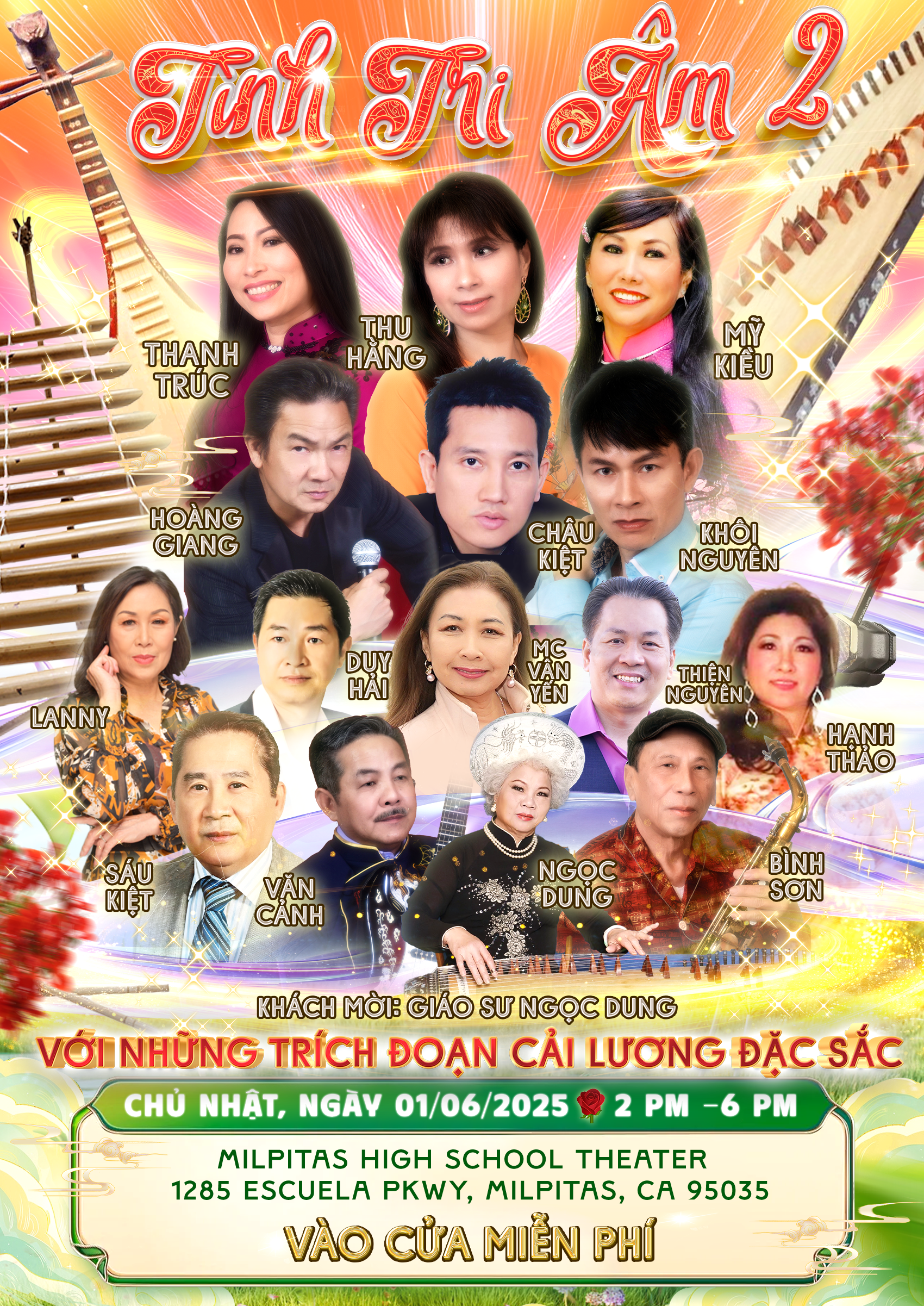 Poster for Tình Tri Âm 2 at Milpitas High School Theater in Milpitas on June 1, 2025